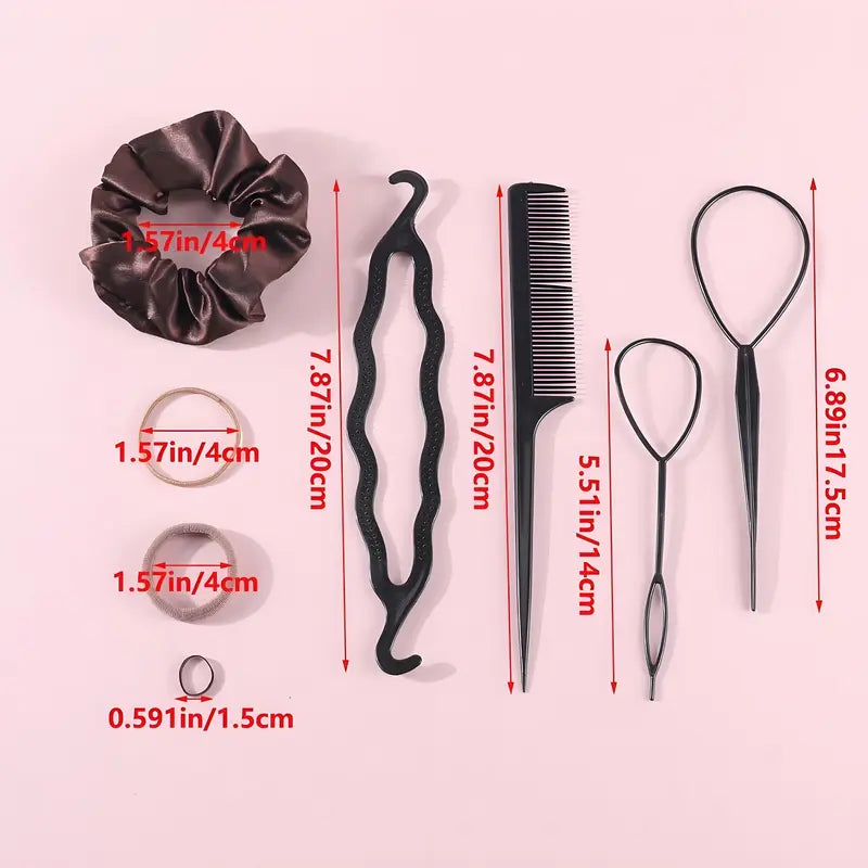 Women'S 1109-Piece Hair Accessories Set - Everyday Plain Seamless Ponytail Holders, Vintage Bohemian Scrunchies, Hair Styling Tools, Accessories for Women Hair Elastics Sets Hair Ties